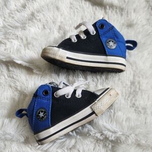 Converse Blue And Black Lace Up Chucks Taylor Toddler Size 4